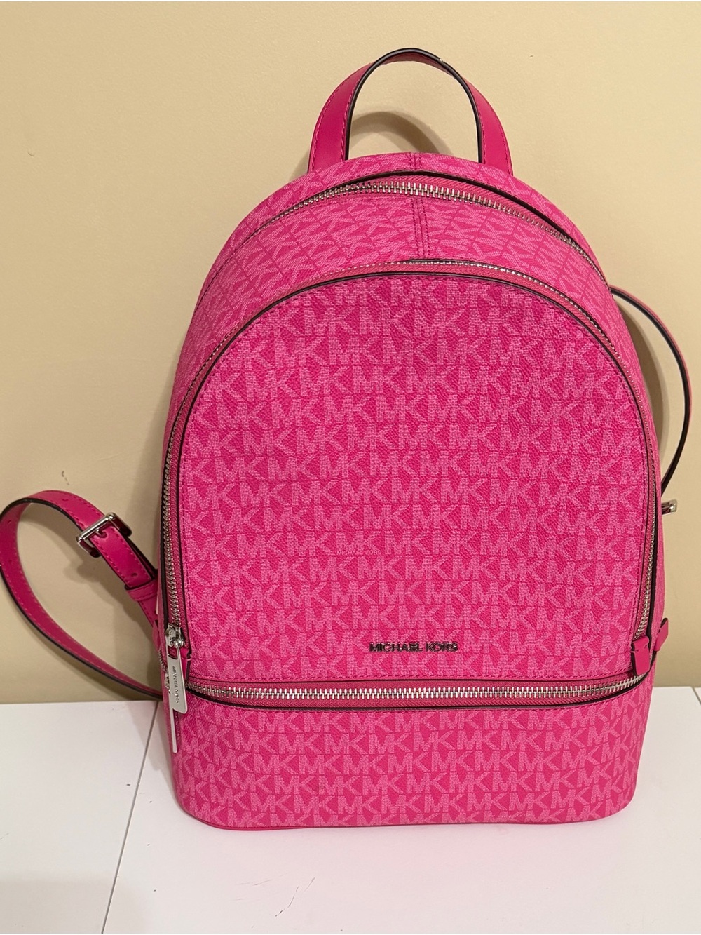 Michael Kors Women's Rhea Medium Signature Logo Backpack - Dragonfruit